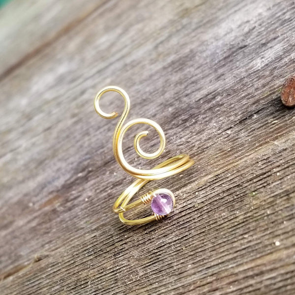 Amethyst Whale Spout Ring