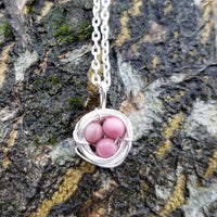 Nestling Necklace with Pink Stones