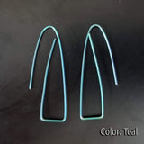 Niobium Long Triangle Earrings