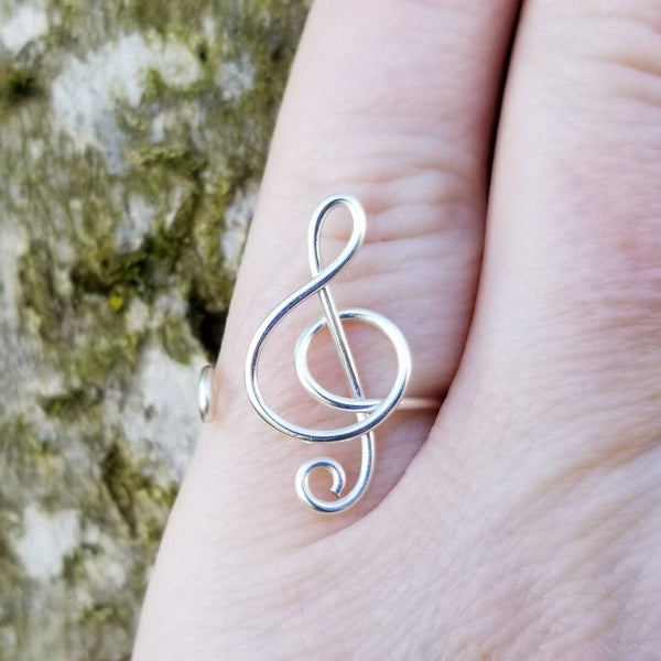 Treble Clef Music Ring | Titanium Rings