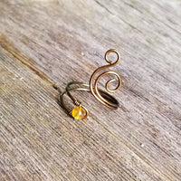 Citrine Flaming Spiral Ring