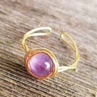 Amethyst Twisted Cyclops Ring