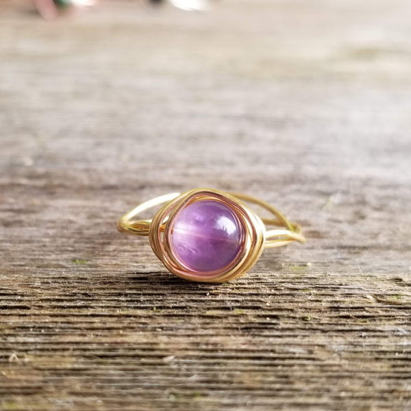 Amethyst Twisted Cyclops Ring