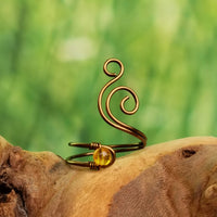 Citrine Flaming Spiral Ring