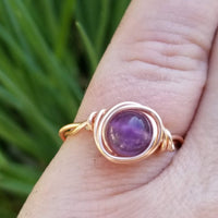 Amethyst Twisted Cyclops Ring