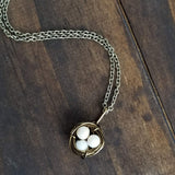 Nestling Necklace with Cream Stones