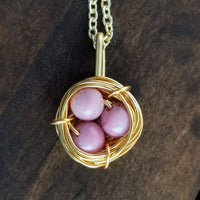 Nestling Necklace with Pink Stones