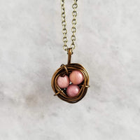 Nestling Necklace with Pink Stones