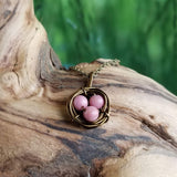 Nestling Necklace with Pink Stones
