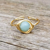 Amazonite Twisted Cyclops Ring