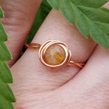 Citrine Twisted Cyclops Ring