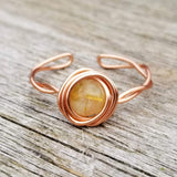 Citrine Twisted Cyclops Ring