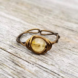 Citrine Twisted Cyclops Ring