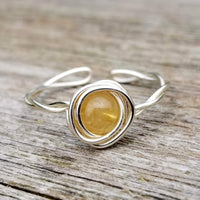 Citrine Twisted Cyclops Ring