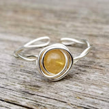 Citrine Twisted Cyclops Ring