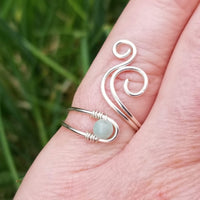 Amazonite Whale Spout Ring