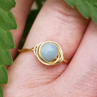 Amazonite Twisted Cyclops Ring