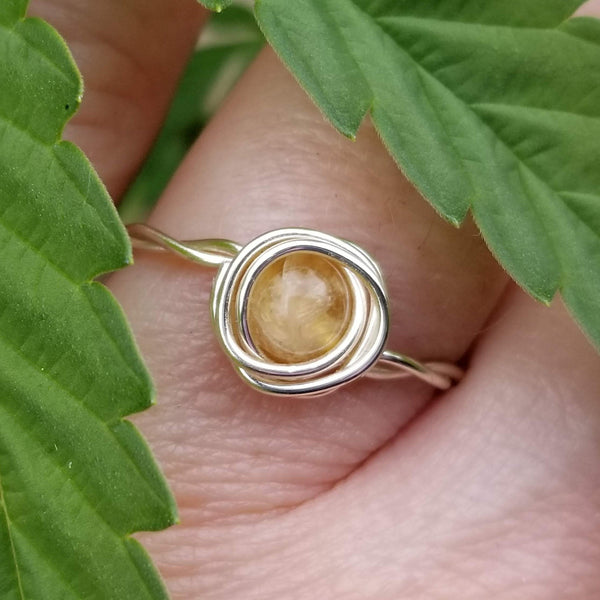 Citrine Twisted Cyclops Ring