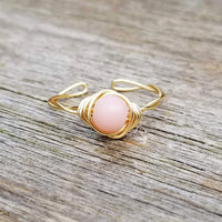 Pink Opal Twisted Cyclops Ring