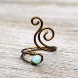 Amazonite Whale Spout Ring