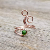 Green Diopside Cosmic Spiral Ring