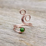 Green Diopside Cosmic Spiral Ring