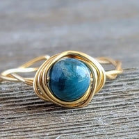 Apatite Twisted Cyclops Ring