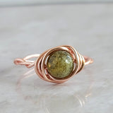 Green Garnet Twisted Cyclops Ring