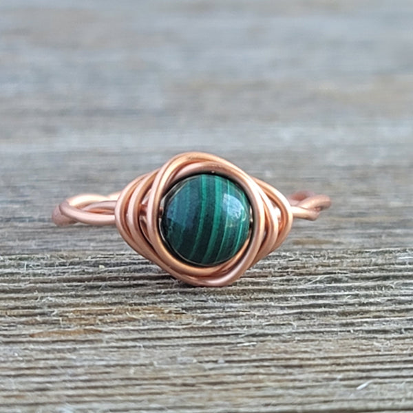 Malachite Twisted Cyclops Ring