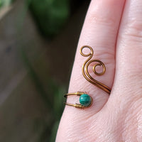 Malachite Flaming Spiral Ring