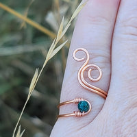 Malachite Cosmic Spiral Ring