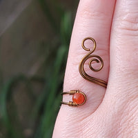 Carnelian Flaming Spiral Ring