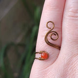 Carnelian Flaming Spiral Ring