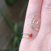 Carnelian Flaming Spiral Ring