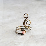 Rhodochrosite Flaming Spiral Ring