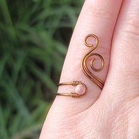 Rhodochrosite Flaming Spiral Ring