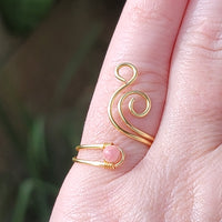 Rhodochrosite Flaming Spiral Ring