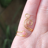 Rhodochrosite Flaming Spiral Ring