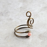 Rhodochrosite Flaming Spiral Ring