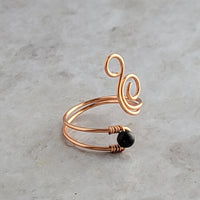 Black Shungite Whale Spout Ring