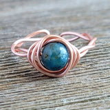 Apatite Twisted Cyclops Ring