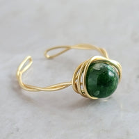 Green Diopside Twisted Cyclops Ring