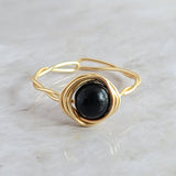 Shungite Twisted Cyclops Ring