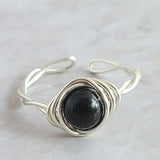 Shungite Twisted Cyclops Ring