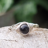 Shungite Twisted Cyclops Ring