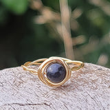 Shungite Twisted Cyclops Ring