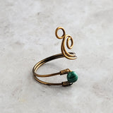 Malachite Flaming Spiral Ring