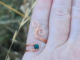 Malachite Whale Spout Ring