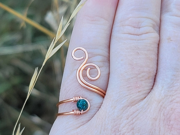 Malachite Whale Spout Ring