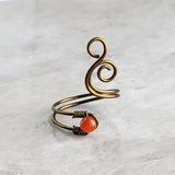 Carnelian Cosmic Spiral Ring